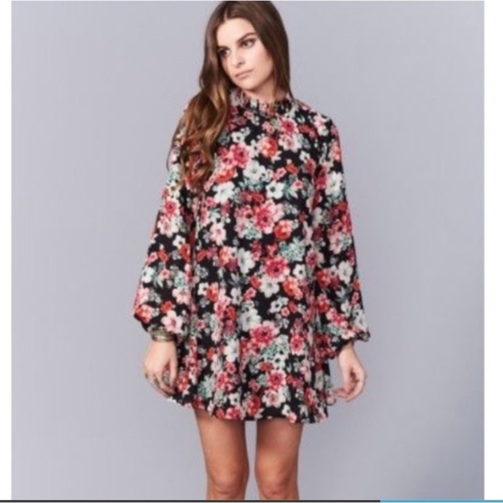 Show Me Your MuMu BoHo Romantic Mini Dress Junebug Bell Balletcore Size S - Picture 3 of 11
